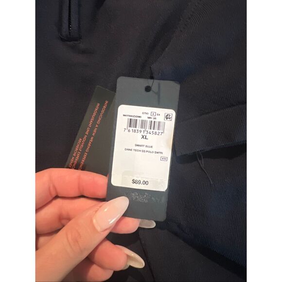 Guess NWT Dane Zip Polo Smart Blue XL - Picture 6 of 6